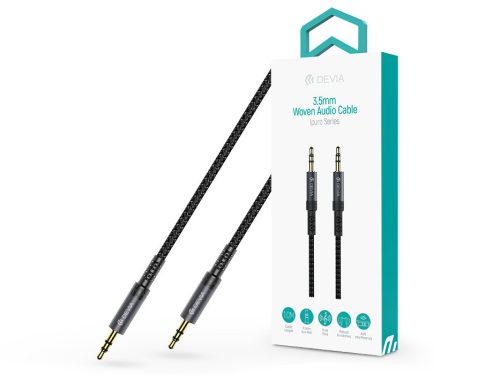 Devia iPure Series Woven AUX 3,5/3,5mm jack audio kábel 1m - fekete
