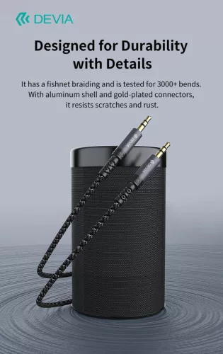 Devia iPure Series Woven AUX 3,5/3,5mm jack audio kábel 1m - fekete