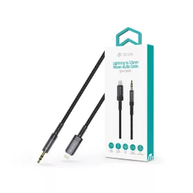   Devia iPure Series Woven AUX 3,5mm jack/Lightning audio kábel 1m - fekete