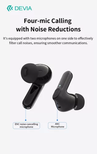 Devia ANC TWS-Pro1 Bluetooth sztereó headset - fekete