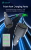 Devia Extreme Speed Series 65W PD+QC autós gyorstöltő USB+2xType-C - fekete