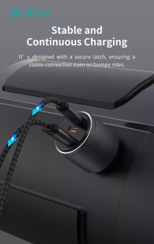 Devia Extreme Speed Series 65W PD+QC autós gyorstöltő USB+2xType-C - fekete
