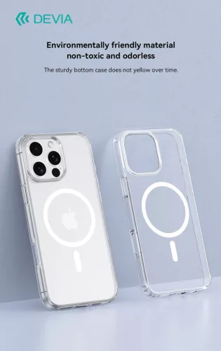 Devia Pure Clear Magnetic ütésálló tok - Apple iPhone 16 Pro Max - átlátszó