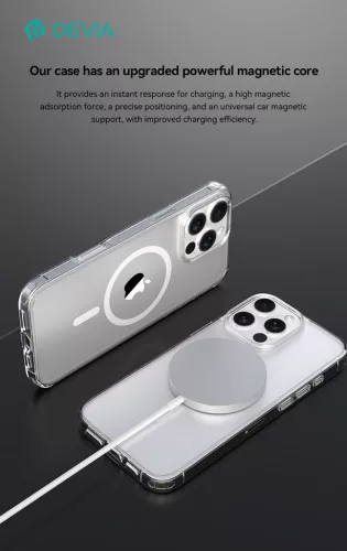 Devia Pure Clear Magnetic ütésálló tok - Apple iPhone 16 Pro Max - átlátszó