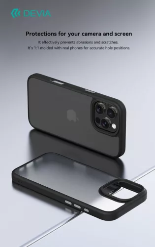 Devia Pino Series ütésálló tok - Apple iPhone 16 Pro - fekete