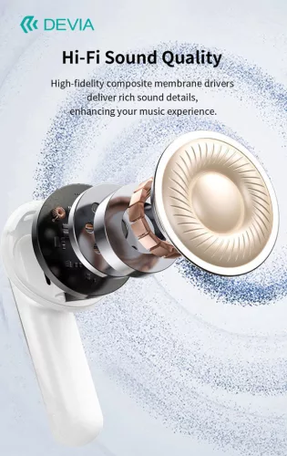 Devia TWS-Ultra1 ANC Bluetooth sztereó headset - fekete
