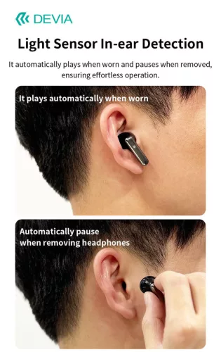 Devia TWS-Ultra1 ANC Bluetooth sztereó headset - fekete
