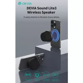   Devia Sound Lite3 vezeték nélküli mágneses bluetooth hangszóró - fekete