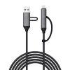Devia Extreme Speed Series Multi Functions 4in1 USB-A/Type-C/Lightning adat- és töltőkábel - fekete