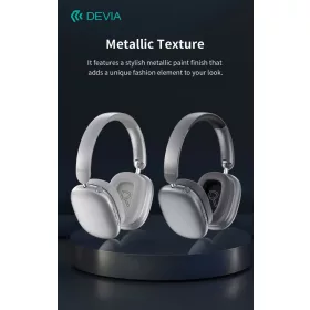   Devia EarBass Pro2 ANC Bluetooth sztereó fejhallgató beépített mikrofonnal - ezüst