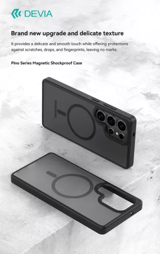 Devia Pino Series Magnetic ütésálló tok - Samsung SM-S936 Galaxy S25+ - fekete