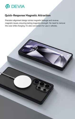 Devia Pino Series Magnetic ütésálló tok - Samsung SM-S936 Galaxy S25+ - fekete
