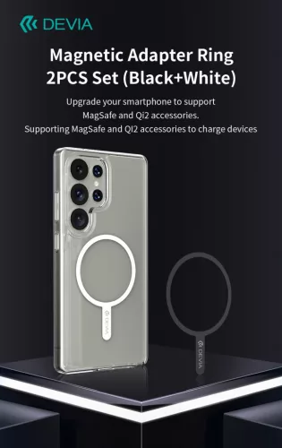 Devia fém ellenlapka darab MagSafe mágneses autós tartóhoz - 2 db/csomag - fekete, fehér