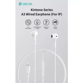   Devia Kintone Series A3 sztereó fülhallgató Lightning - fehér