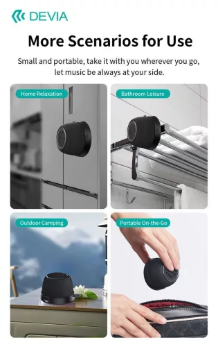 Devia Sound Lite4 vezeték nélküli mágneses bluetooth hangszóró - fekete
