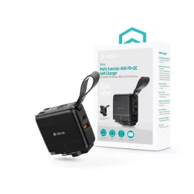   Devia Global 45W PD+QC hálózati gyorstöltő utazó adapter (CN/JP/US/EU/UK/AU) - fekete