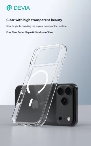 Devia Pure Clear Magnetic ütésálló tok - Apple iPhone Air - átlátszó