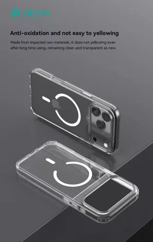 Devia Pure Clear Magnetic ütésálló tok - Apple iPhone 17 Pro - átlátszó