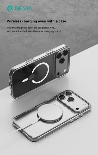 Devia Pure Clear Magnetic ütésálló tok - Apple iPhone 17 Pro - átlátszó