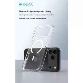   Devia Pure Clear Magnetic ütésálló tok - Apple iPhone 17 Pro Max - átlátszó