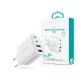 Devia Pro1 40W GaN QC 2xUSB + 2xType-C hálózati gyorstöltő adapter - fehér