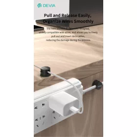   Devia Lite1 360°-ban elforgatható mágneses kábelrendező szett - 3db/cs - fehér