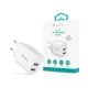Devia Lite2 2.4A (5V EU) 2xUSB hálózati töltő adapter - fehér