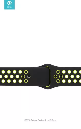 Devia Deluxe Series Sport2 Apple Watch lyukacsos sport szíj - 42/44/45/49mm - fekete/szürke