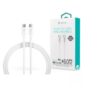   Devia Smart Series 60W PD Type-C/Type-C adat- és töltőkábel 1,2m - fehér