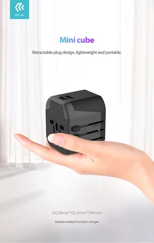 Devia Global hálózati töltő utazó adapter (UK/EU/USA/USA/Japán/AU) - fekete
