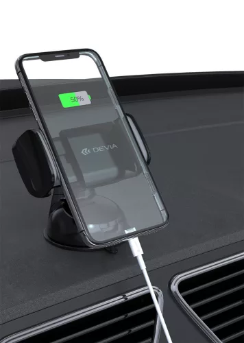Devia Suction Pad Car Mount V2 autós tartó műszerfalra/szélvédőre - 3,5-6" méret - fekete