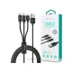 Devia Gracious Series 3in1 15W Lightning/microUSB/Type-C töltőkábel - 1,2 m - fekete