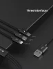 Devia Gracious Series 3in1 15W Lightning/microUSB/Type-C töltőkábel - 1,2 m - fekete