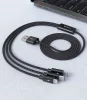Devia Gracious Series 3in1 15W Lightning/microUSB/Type-C töltőkábel - 1,2 m - fekete