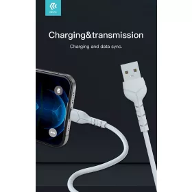   Devia Kintone Cable V2 Series 10W USB/Lightning adat-és töltőkábel 1m - fehér-OEM