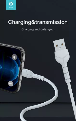 Devia Kintone Cable V2 Series 10W USB/Lightning adat-és töltőkábel 1m - fehér