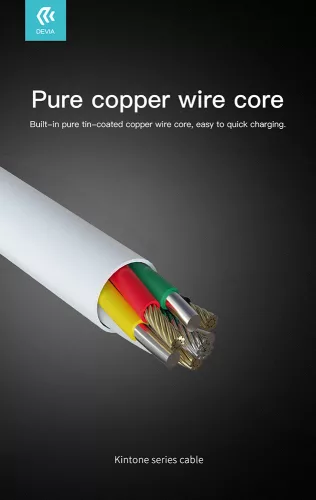Devia Kintone Cable V2 Series 10W USB/Lightning adat-és töltőkábel 1m - fehér