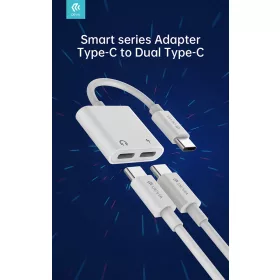 Devia Smart Series Type-C 2x Type-C audio adapter - fehér