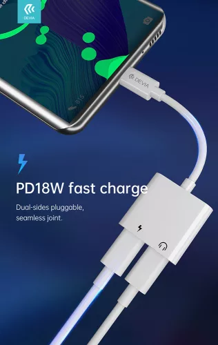 Devia Smart Series Type-C 2x Type-C audio adapter - fehér