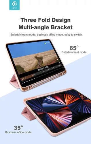 Devia Leather tablet tok (Smart Case) - Apple iPad Air 4/5 (2020/2022) 10.9/Air 6 (2024) 11" - pink