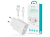 Devia Smart Series 12W 2xUSB hálózati töltő adapter + Lightning/USB kábel 1m - fehér