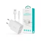 Devia Smart Series 12W 2xUSB hálózati töltő adapter + Lightning/USB kábel 1m - fehér