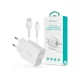 Devia Smart Series 12W 2xUSB hálózati töltő adapter + USB/microUSB kábel 1m - fehér