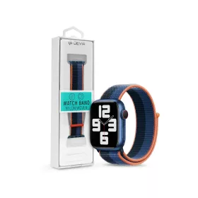   Devia Nylon Woven Braided Apple Watch szövet sport szíj - 38/40/41mm - narancs/kék