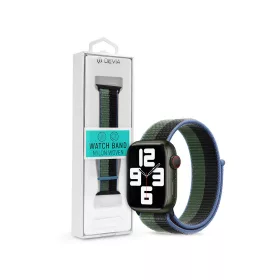   Devia Nylon Woven Braided Apple Watch szövet sport szíj - 38/40/41mm - eukaliptusz zöld