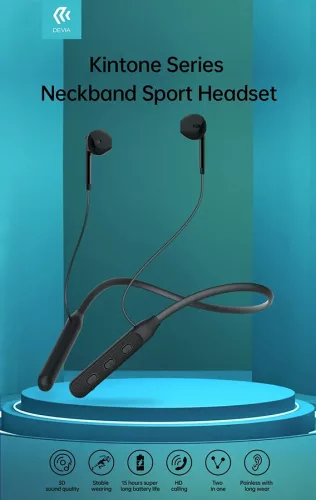 Devia Kintone Series Sport Bluetooth sztereó fülhallgató - fekete