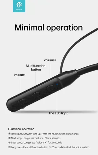 Devia Kintone Series Sport Bluetooth sztereó fülhallgató - fekete