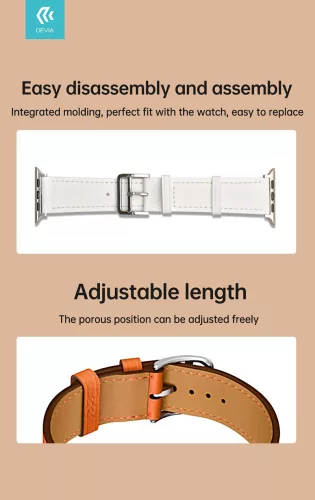 Devia Elegant Series Apple Watch bőr szíj - 38/40/41mm - fekete