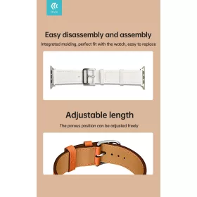   Devia Elegant Apple Watch bőr szíj - 42/44/45/49mm - fekete