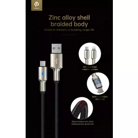   Devia Tube Mars Series USB/Type-C adat- és töltőkábel 1m - 5V/2,1A - fekete